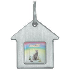 名前をカスタムするブルーロシアのキャットペット ペットネームタグ