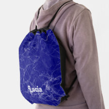 名前をカスタムするブルー大理石パターン