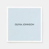 名前をカスタムするブルー紙ナプキンス スタンダードカクテルナプキン (正面)