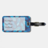 名前をカスタムするブルー絞り染めパイナップル ラゲッジタグ (裏面横)