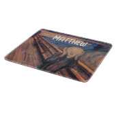 名前をカスタムするブルー絵を描オレンジの悲鳴 カッティングボード (角)