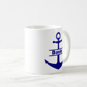 名前をカスタムするブ航海のルーいかりマグ コーヒーマグカップ (正面右)