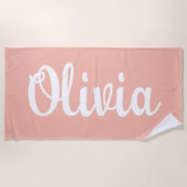 名前をカスタムするプパーソナライズされたール誕生日バケーション ビーチタオル (正面)