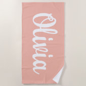 名前をカスタムするプパーソナライズされたール誕生日バケーション ビーチタオル (正面)