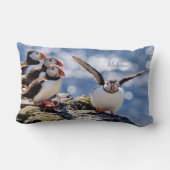 名前をカスタムするプフィン装飾用クッション ランバークッション (裏面)