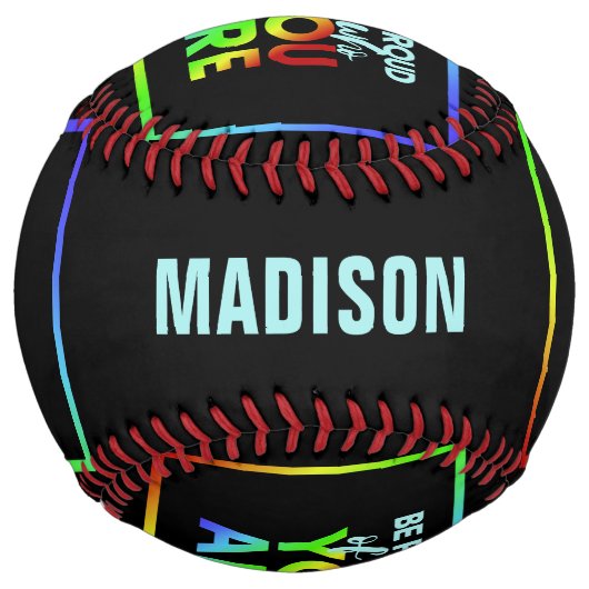 名前をカスタムするプライドソフトボール ソフトボール (正面)