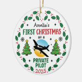名前をカスタムするプライベートパイロットパーソナライズされたクリスマス セラミックオーナメント (左)