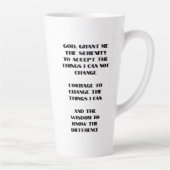 名前をカスタムするプラスセレニティ祈りの言葉記念日 カフェラテマグ (右)