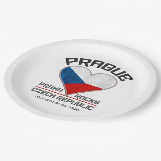 名前をカスタムするプラハ ペーパープレート (アングル)