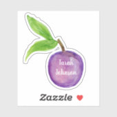 名前をカスタムするプラムフルーツシール シール (シート)