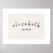 名前をカスタムするプリントミニマリストニュートラル子供部屋 ポスター (正面)