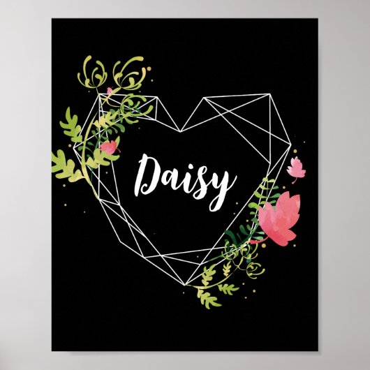 名前をカスタムするプリント |モノグラムモダンウォールアート ポスター (正面)