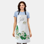 名前をカスタムするプルメリアエプロン エプロン (着用した状態)