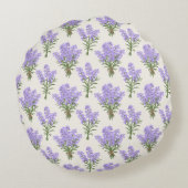 名前をカスタムするプロヴァンスラベンダー装飾用クッション ラウンドクッション (裏面)