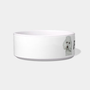 名前をカスタムするプードルドッグペット ボウル