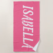 名前をカスタムするプール誕生日パーソナライズされた休暇 ビーチタオル (正面)