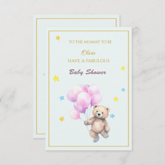 名前をカスタムするベア浮気球赤ちゃんシャワー (正面/裏面)