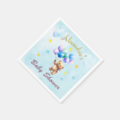 名前をカスタムするベア浮気球赤ちゃんシャワー スタンダードカクテルナプキン (角)