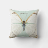 名前をカスタムするベイブルーホワイトバタフライ装飾用クッション クッション (裏面)