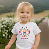 名前をカスタムするベビーガールナーステディベア ベビーTシャツ