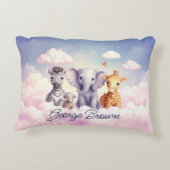 名前をカスタムするベビーゼブラと彼の友人たち アクセントクッション (裏面)