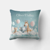 名前をカスタムするベビーゼブラと彼の友人たち クッション (裏面)