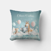 名前をカスタムするベビーゼブラと彼の友人たち クッション (正面)