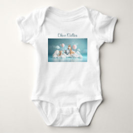 名前をカスタムするベビーゼブラと彼の友人たち ベビーボディスーツ