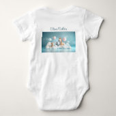 名前をカスタムするベビーゼブラと彼の友人たち ベビーボディスーツ (裏面)