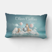 名前をカスタムするベビーゼブラと彼の友人たち ランバークッション (裏面)