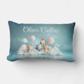 名前をカスタムするベビーゼブラと彼の友人たち ランバークッション (正面)
