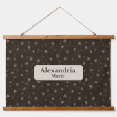 名前をカスタムするベビームーディカントリーブラウン子供部屋デコール 吊り下げ型タペストリー (正面)