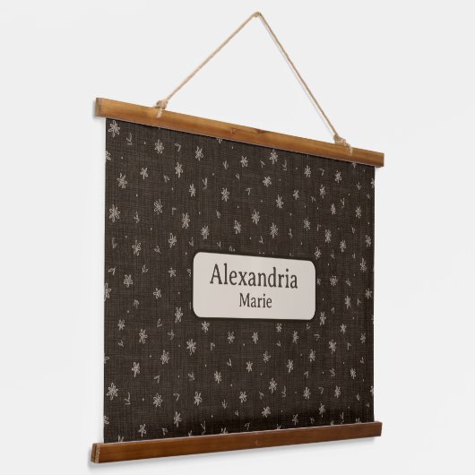 名前をカスタムするベビームーディカントリーブラウン子供部屋デコール 吊り下げ型タペストリー (傾斜あり)