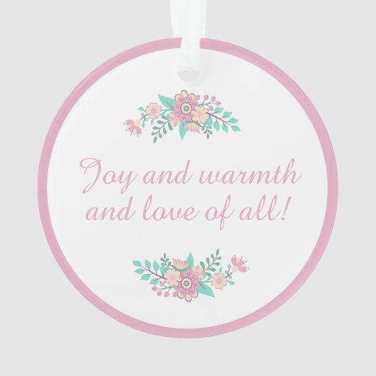 名前をカスタムするベビー第1回クリスマスフローラオーナメント オーナメント (裏面)