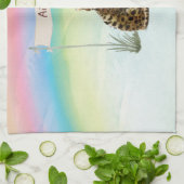 名前をカスタムするベンガルキャットペット キッチンタオル (折り畳み)