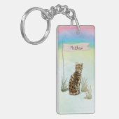 名前をカスタムするベンガルキャットペット キーホルダー (正面左)