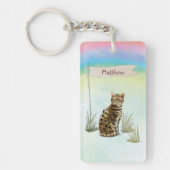 名前をカスタムするベンガルキャットペット キーホルダー (正面)