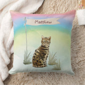 名前をカスタムするベンガルキャットペット クッション (ブランケット)