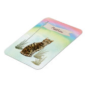 名前をカスタムするベンガルキャットペット マグネット (左側)