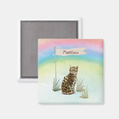 名前をカスタムするベンガルキャットペット マグネット (正面/裏面)