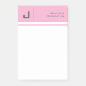 名前をカスタムするベーシッククリーンシンプルミニマリストピンク ポストイット (正面)