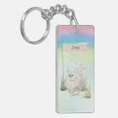 名前をカスタムするペルシャ猫ペット キーホルダー (正面左)
