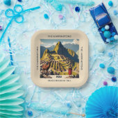 名前をカスタムするペルーマチュピチュ ペーパープレート (パーティー)