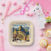 名前をカスタムするペルーマチュピチュ ペーパープレート (パーティー)