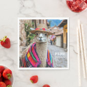 名前をカスタムするペルーラマ スタンダードランチョンナプキン (インサイチュ)