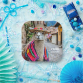 名前をカスタムするペルーラマ ペーパープレート (パーティー)