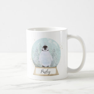 名前をカスタムするペンギンクリスマス コーヒーマグカップ