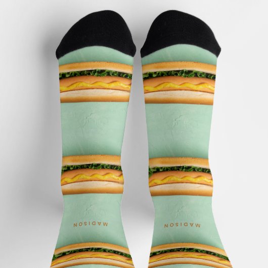 名前をカスタムするホットドッグ ソックス (上部)