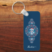 名前をカスタムするホリデーかわいいベアーガジュアルマンダラ キーホルダー (正面)