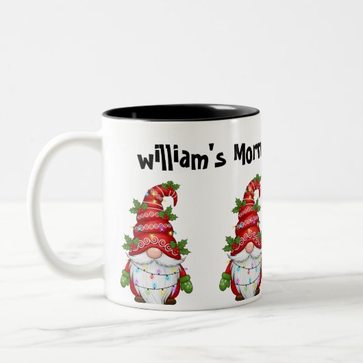 名前をカスタムするホリデーギフト – モーニングコーヒーマグ。 ツートーンマグカップ (左)